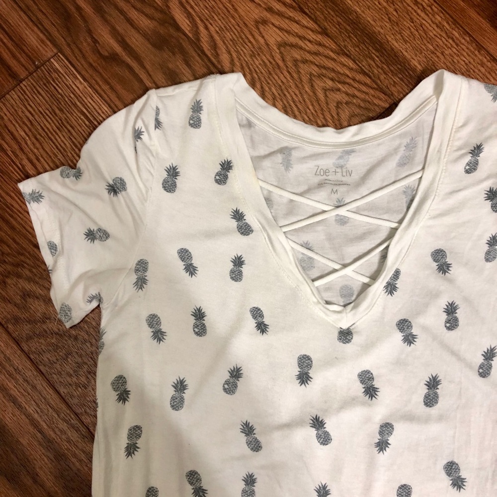 Pineapple print white T-shirt 🍍
